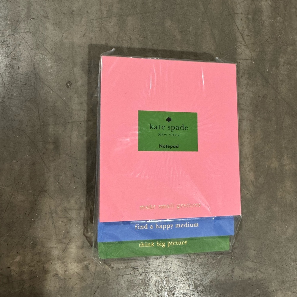 Kate Spade ♠️ “small gestures” Multicolor Inspirational Notepad trio - zoom in!